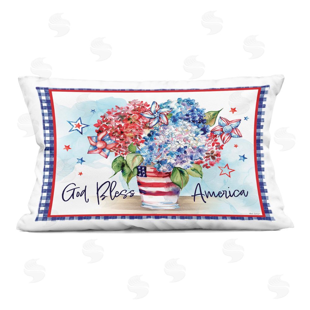 Nicole DeCamp God Bless America Bouquet Indoor Printed Throw Pillow