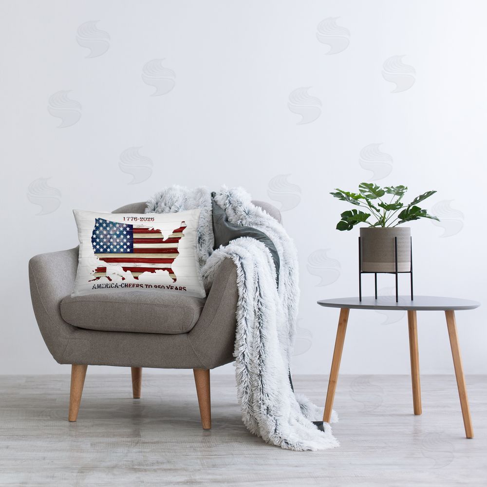 Cindy Jacobs America 250 Year Celebration Printed Indoor Throw Pillow in Room