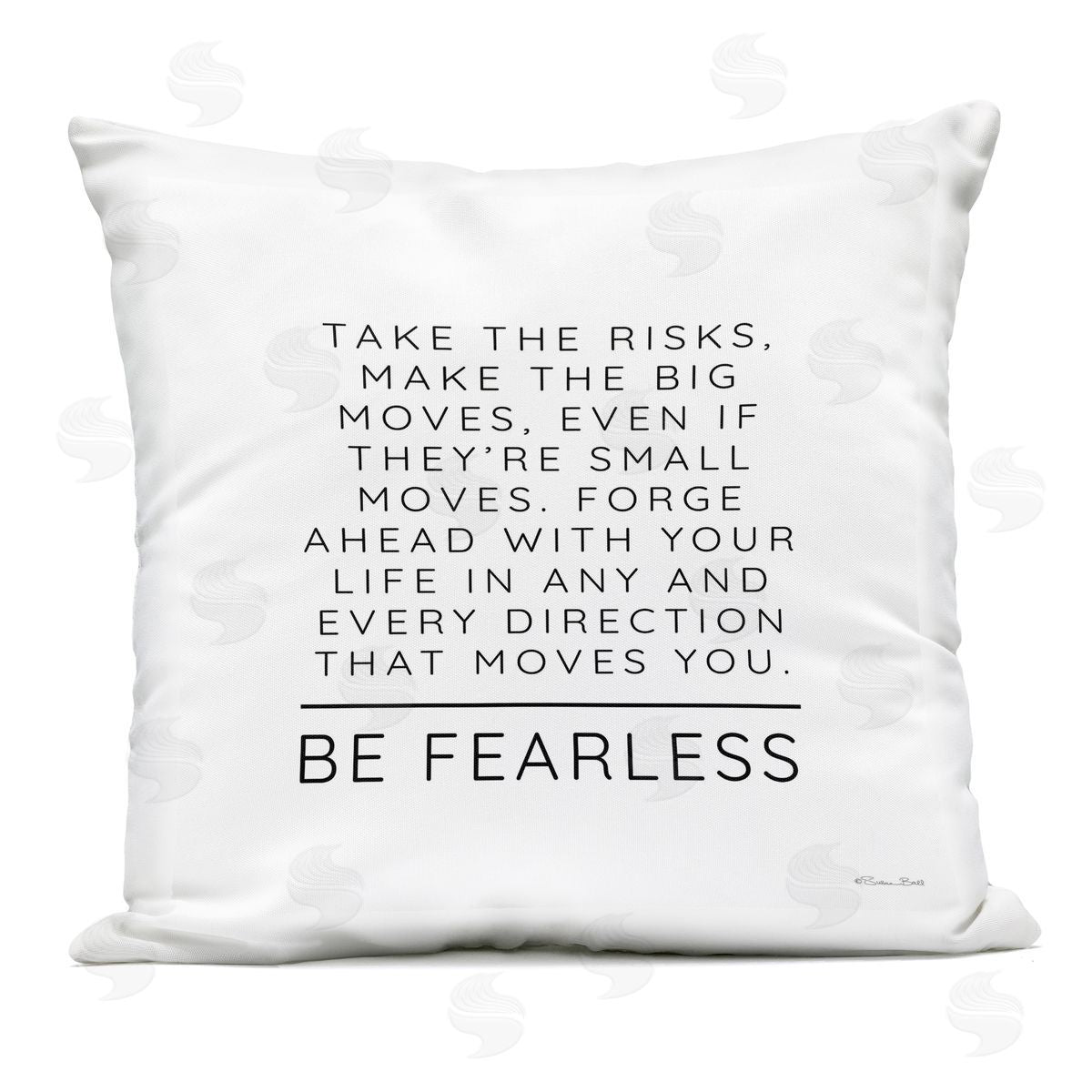 Susan Ball Be Fearless Inspirational Outdoor Printed Throw Pillow