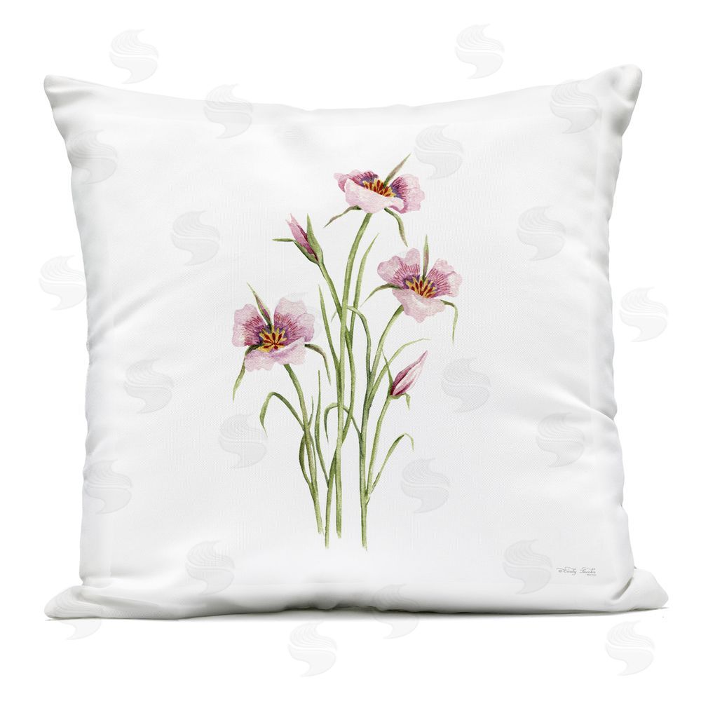 Cindy Jacobs Fuchsia Mariposa Botanical Outdoor Printed Throw Pillow