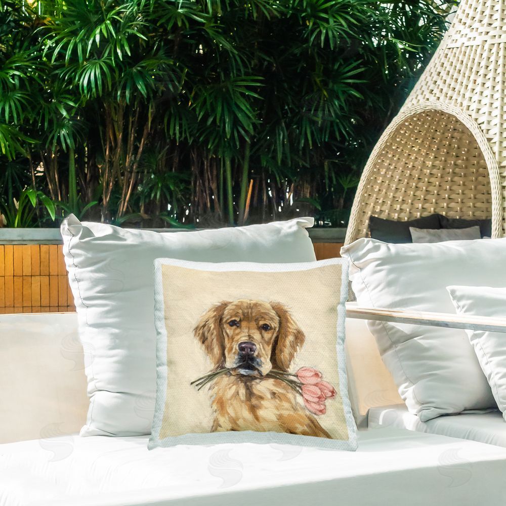 Sara G. Designs These Are For You Outdoor Printed Throw Pillow on Patio