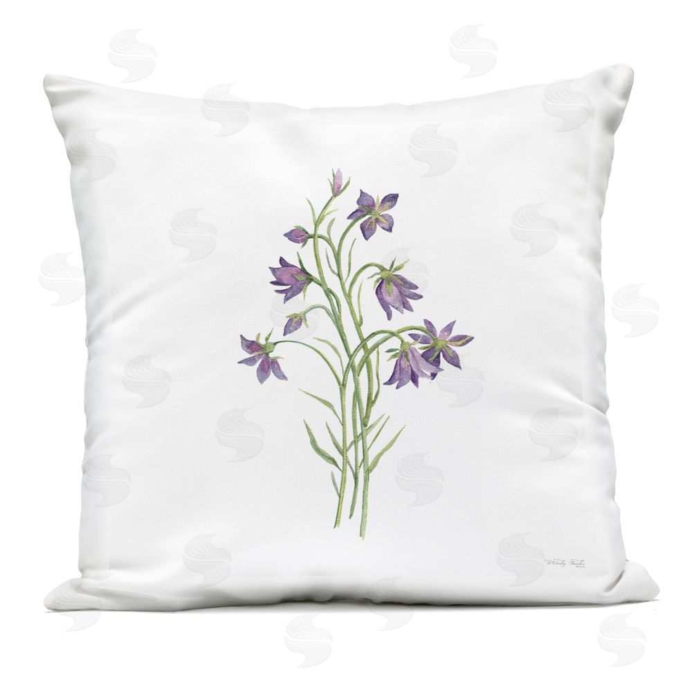Cindy Jacobs Soft Bluebells Botanical Outdoor Printed Throw Pillow