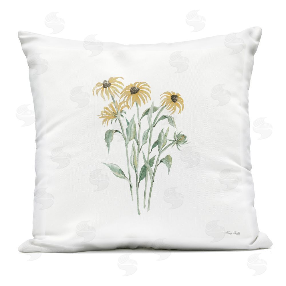 Cindy Jacobs Black-Eyed Susan Botanical Outdoor Printed Throw Pillow