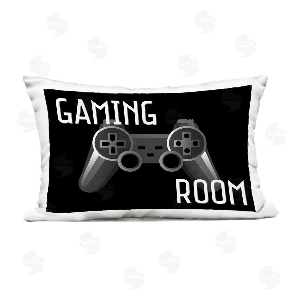 Kim Allen Gaming Room Black Controller Outdoor Printed Throw Pillow