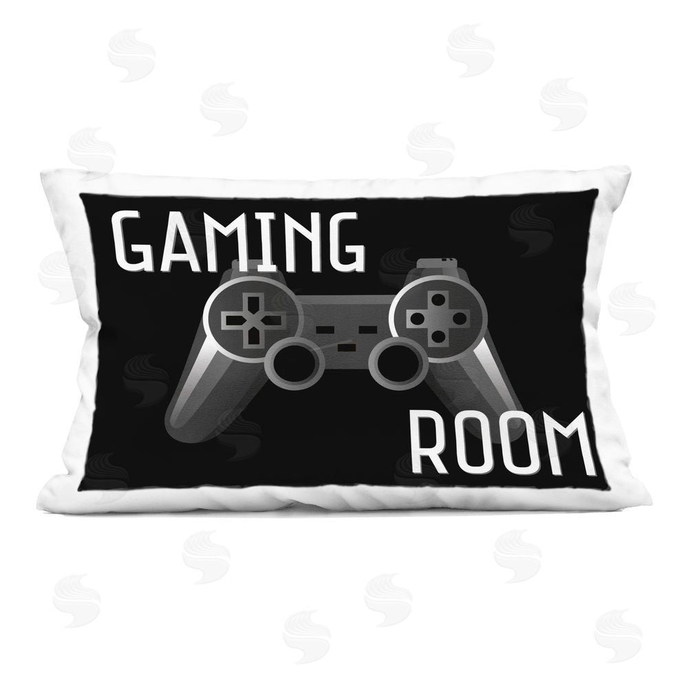 Kim Allen Gaming Room Black Controller Indoor Printed Throw Pillow