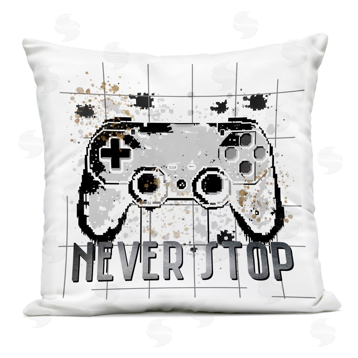 Kim Allen Never Stop Pixel Gamer Outdoor Printed Throw Pillow