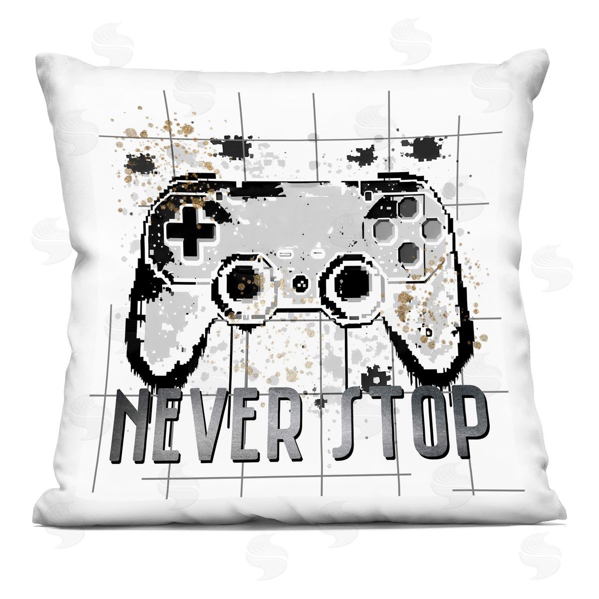Kim Allen Never Stop Pixel Gamer Indoor Printed Throw Pillow