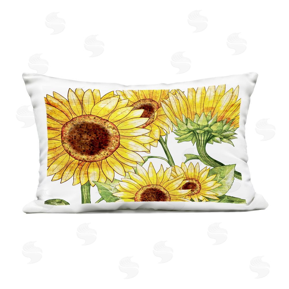 Kim Allen Peeking Sunflower Blooms Outdoor Printed Throw Pillow