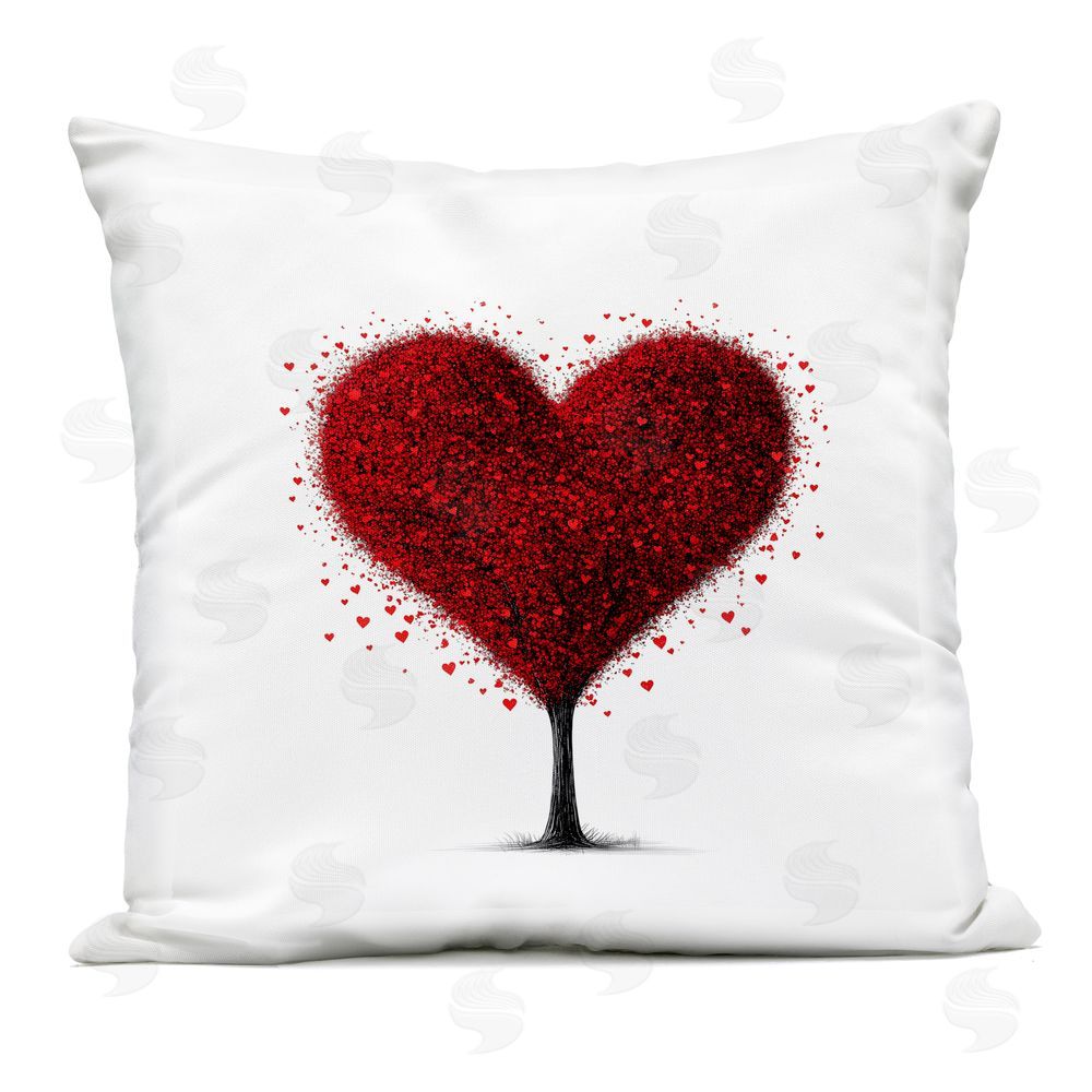 Christine Simpson Art Blooming Heart Tree Outdoor Printed Throw Pillow