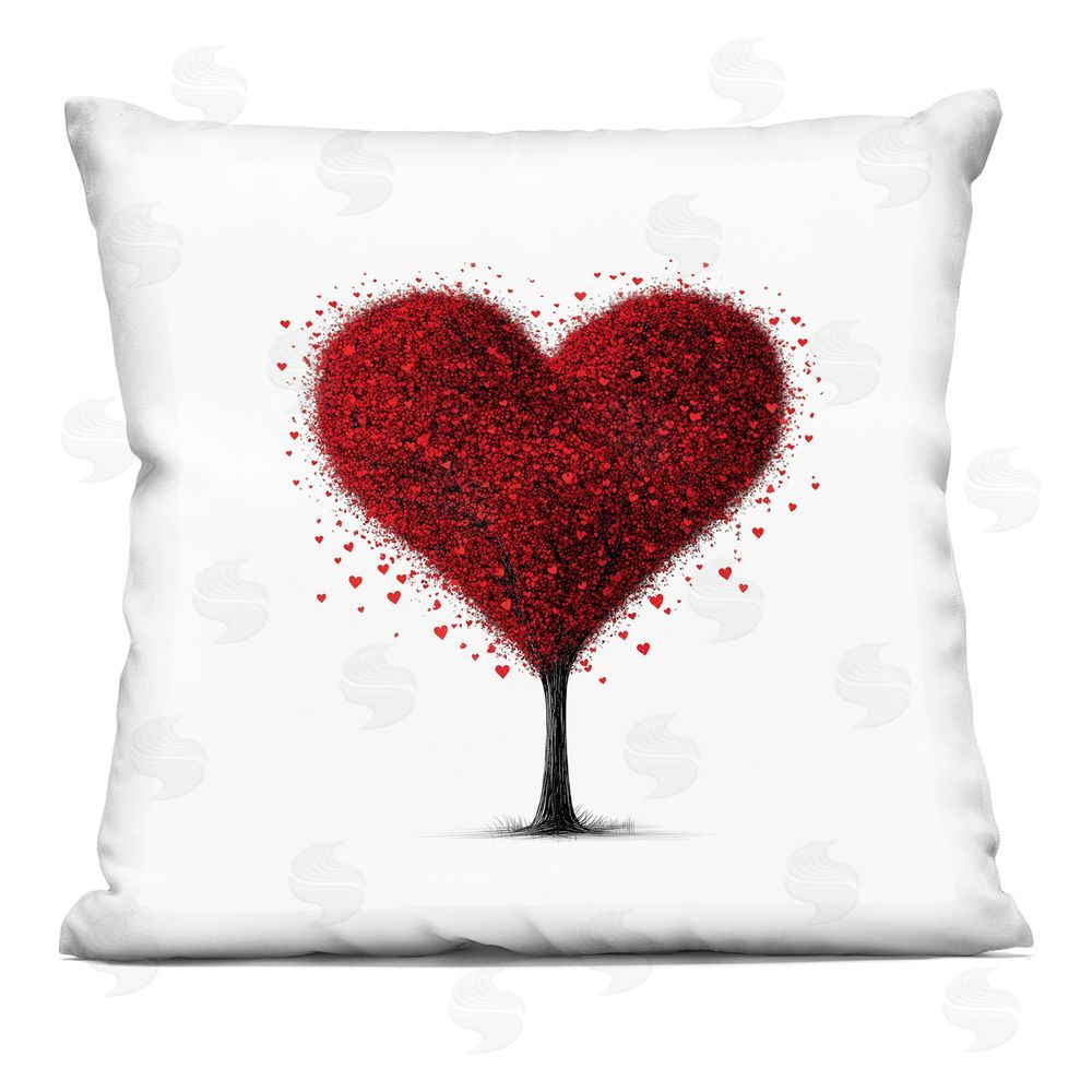 Christine Simpson Art Blooming Heart Tree Indoor Printed Throw Pillow