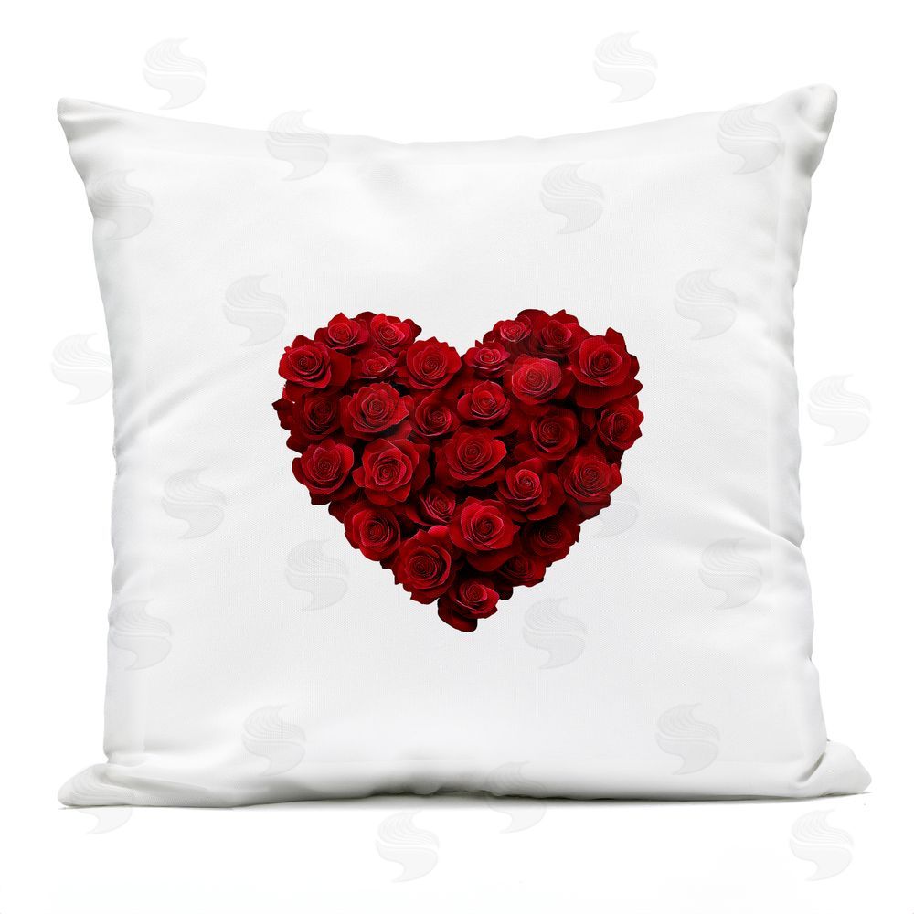 Christine Simpson Art Heart of Roses Bouquet Outdoor Printed Throw Pillow