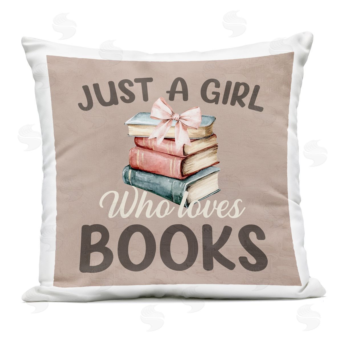 Kim Allen Just A Girl Who Loves Books Outdoor Printed Throw Pillow