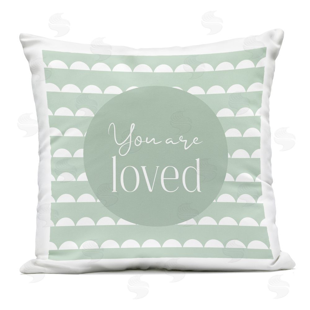 Christine Simpson Art You Are Loved Affirmation Outdoor Printed Throw Pillow