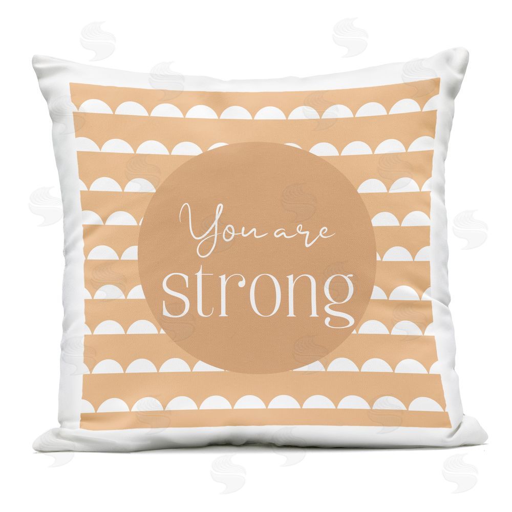 Christine Simpson Art You Are Strong Affirmation Outdoor Printed Throw Pillow
