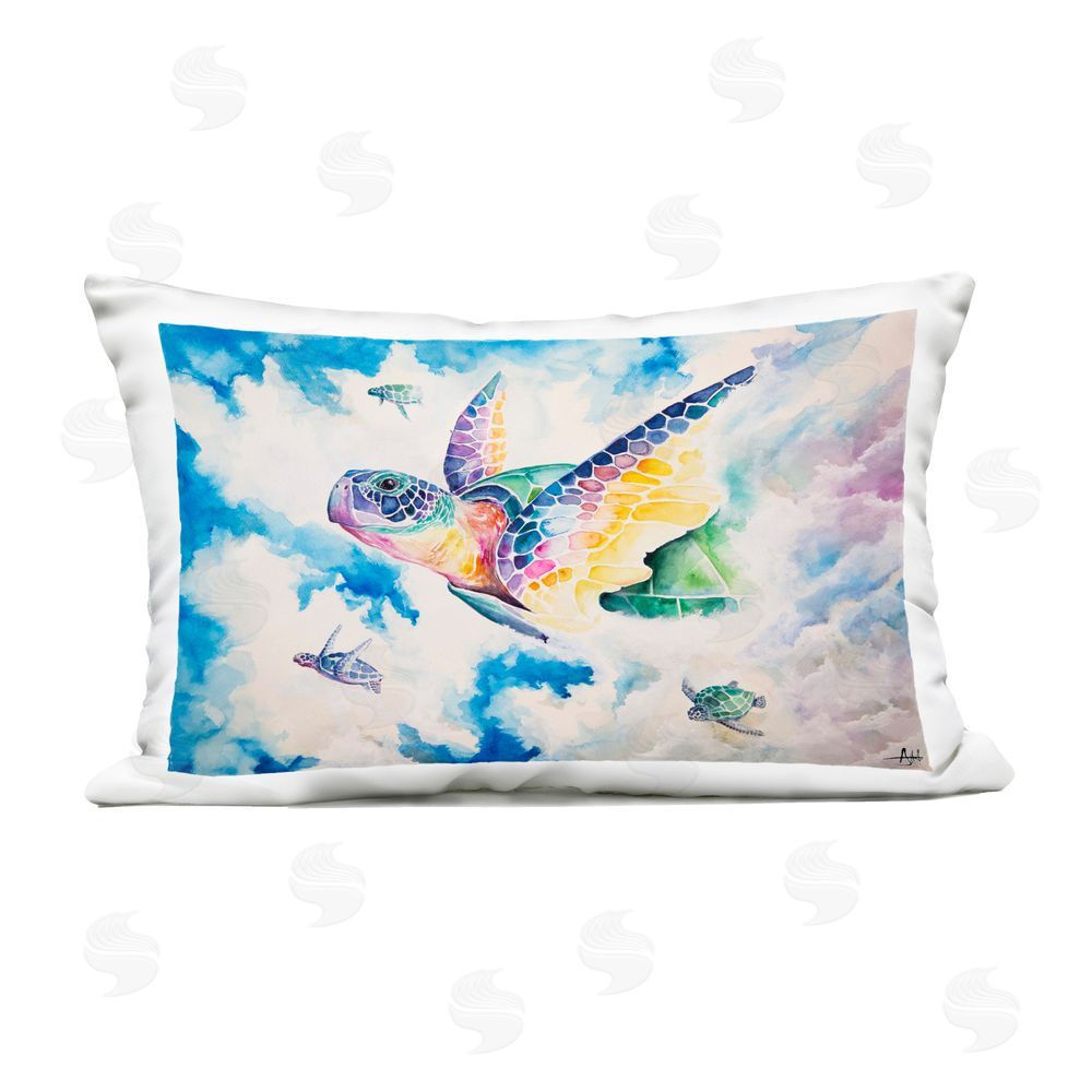 Marc Allante Skyward Sea Turtles Outdoor Printed Throw Pillow