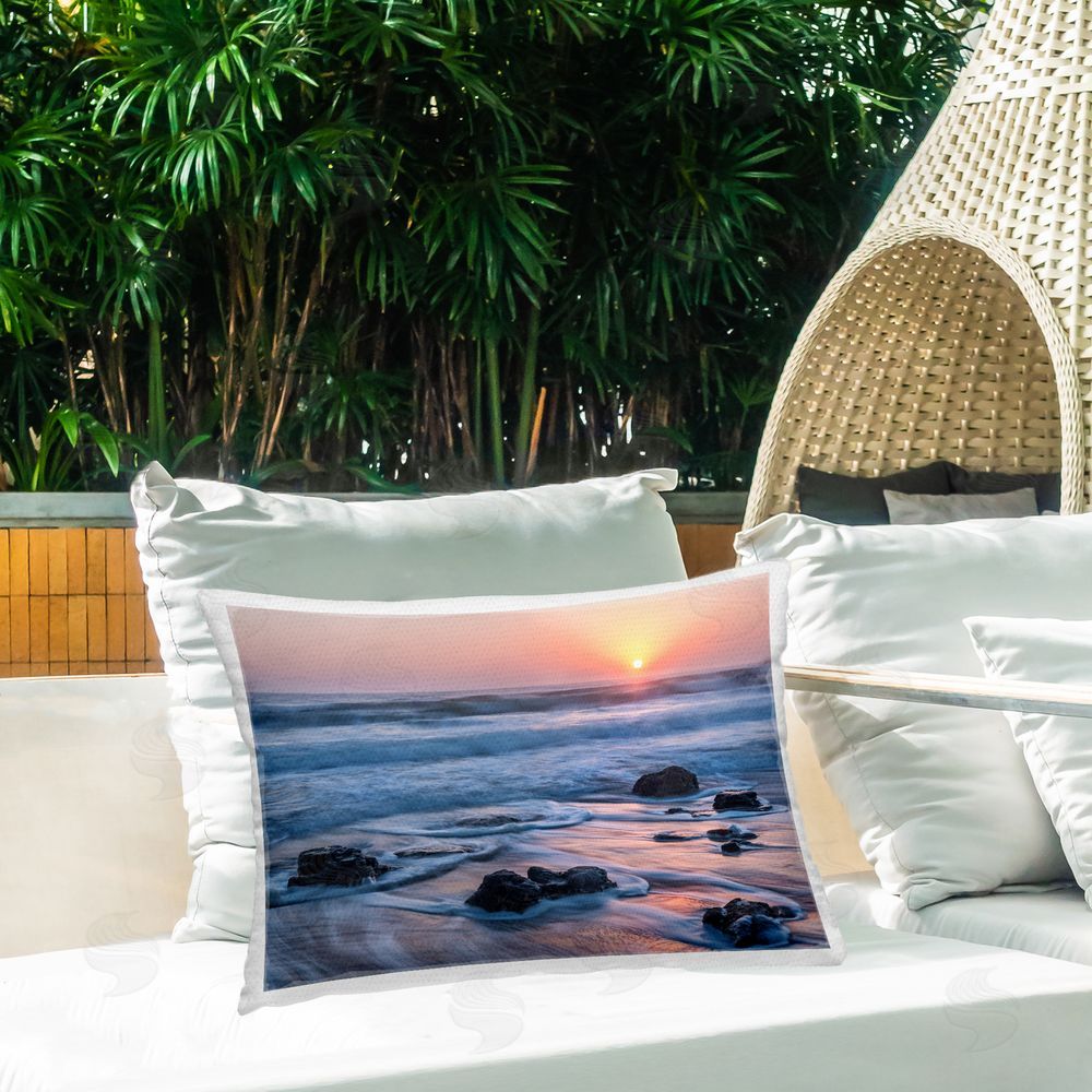Jon Evan Life Always Changes Seascape Outdoor Printed Throw Pillow on Patio
