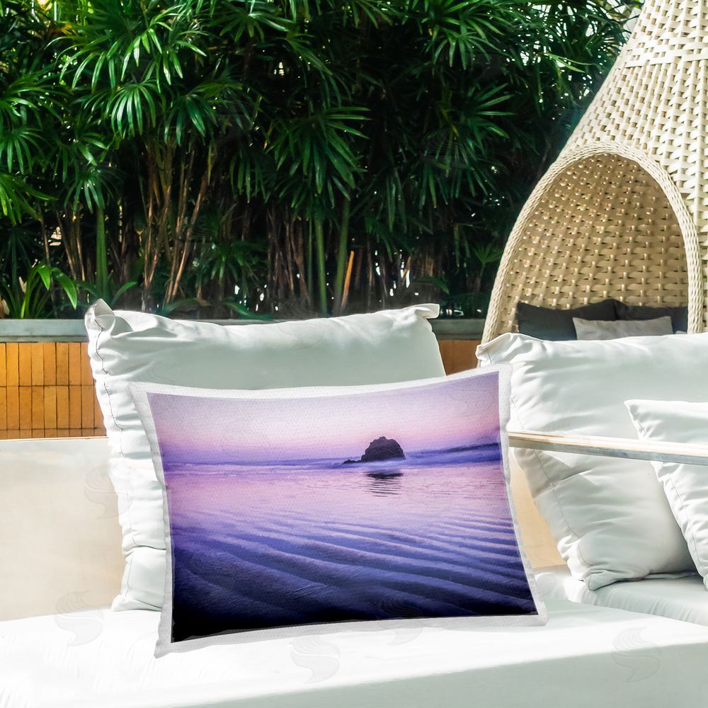 Jon Evan Tranquil And Still Waters Outdoor Printed Throw Pillow on Patio