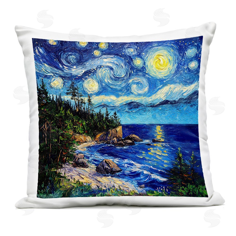 Wumples Acadia National Park Post Impressionist Outdoor Printed Throw Pillow