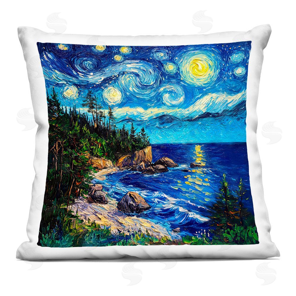 Wumples Acadia National Park Post Impressionist Indoor Printed Throw Pillow