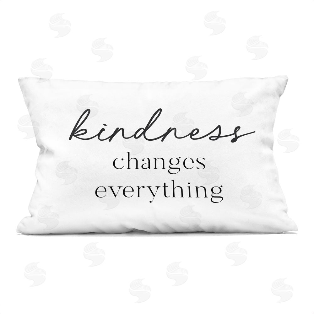 Lettered and Lined Kindness Changes Everything Rectugular Printed Throw Pillow