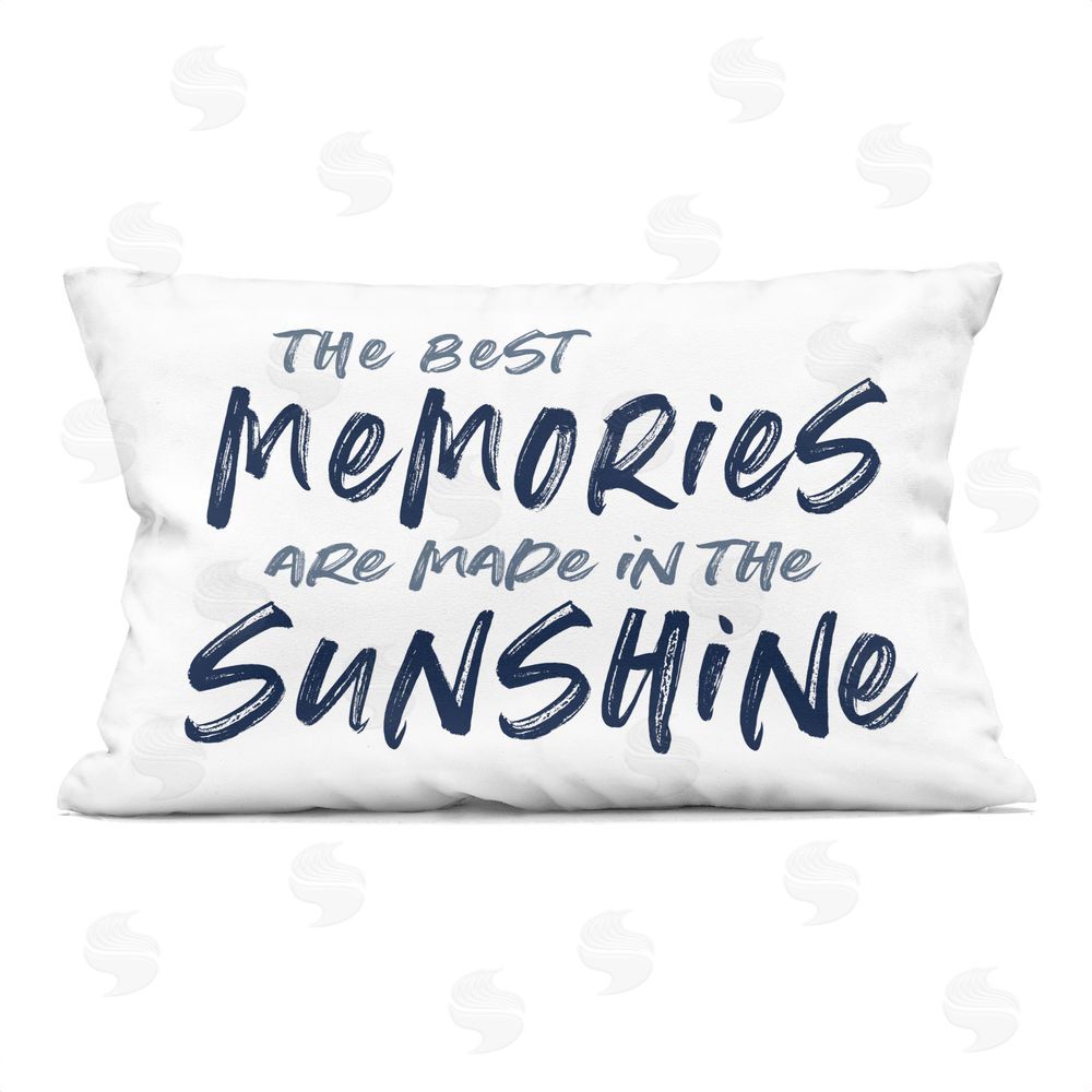 Lettered and Lined Memories Made In Sunshine Rectugular Printed Throw Pillow