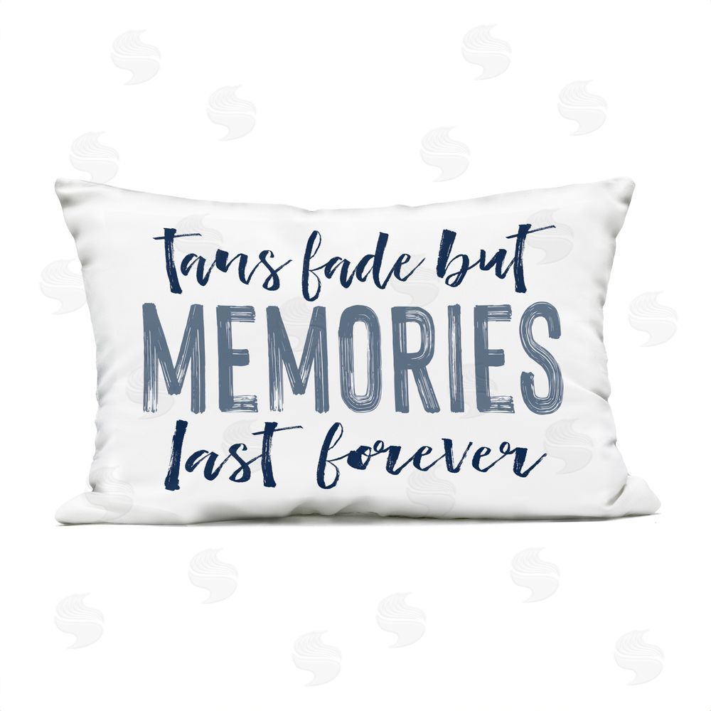 Lettered and Lined Summer Memories Last Forever Outdoor Rectugular Printed Throw Pillow