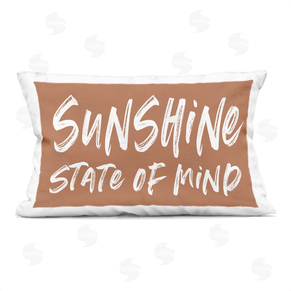 Lettered and Lined Summery Sunshine State Of Mind Rectugular Printed Throw Pillow