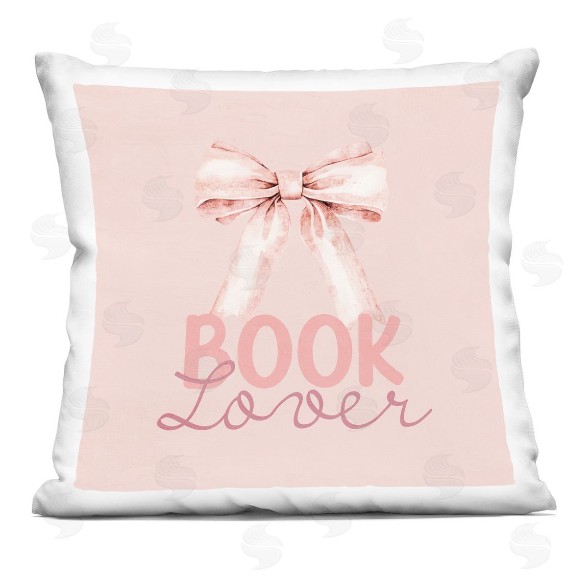 Kim Allen Blush Pink Book Lover Square Printed Throw Pillow