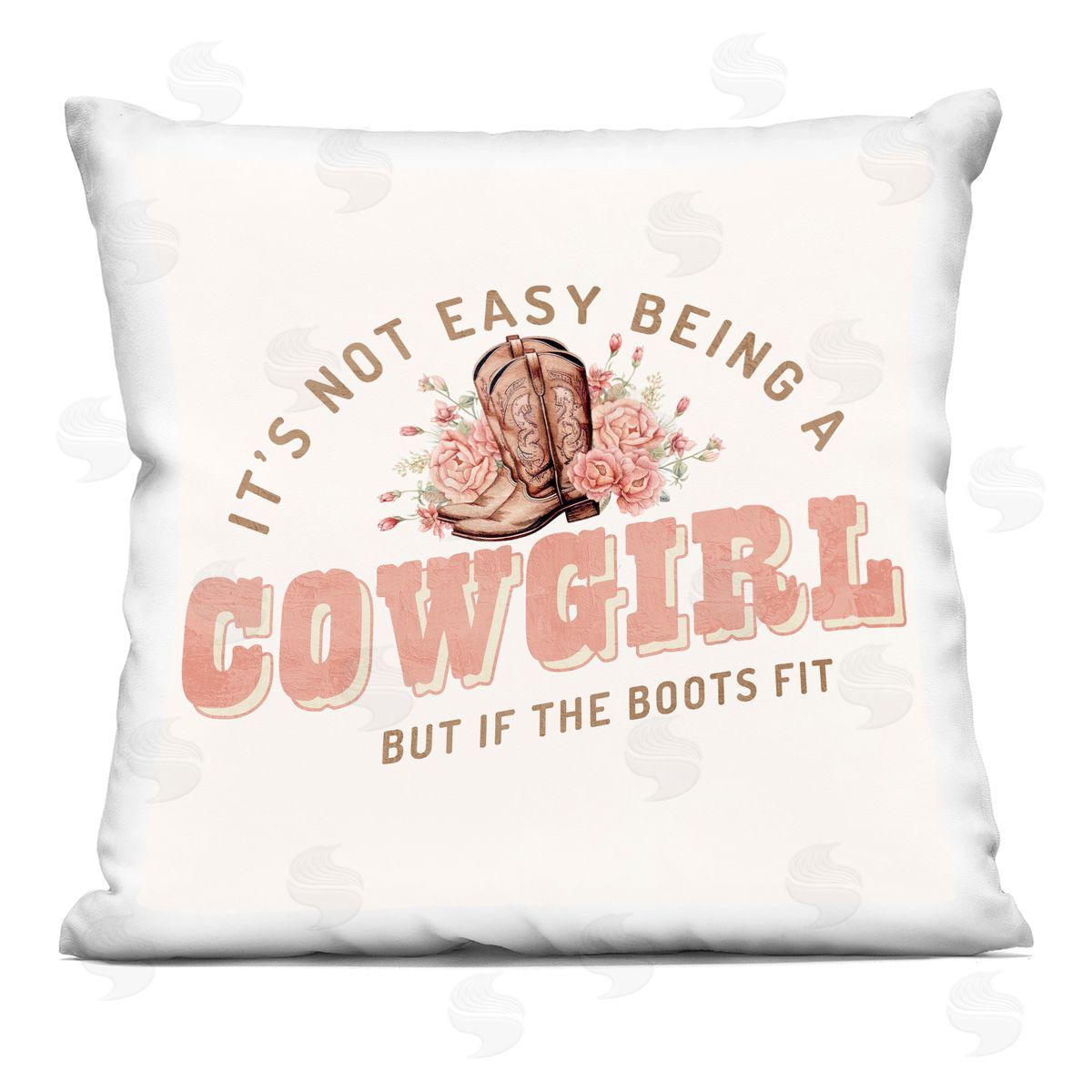 Kim Allen Not Easy Being Cowgirl Square Printed Throw Pillow