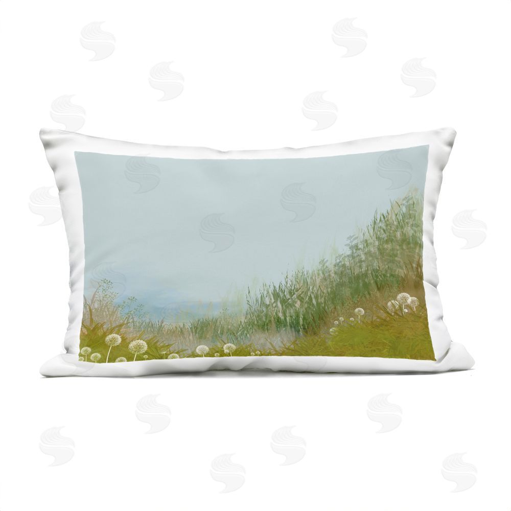 Renel Peters Misty Meadow Hill Outdoor Rectugular Printed Throw Pillow