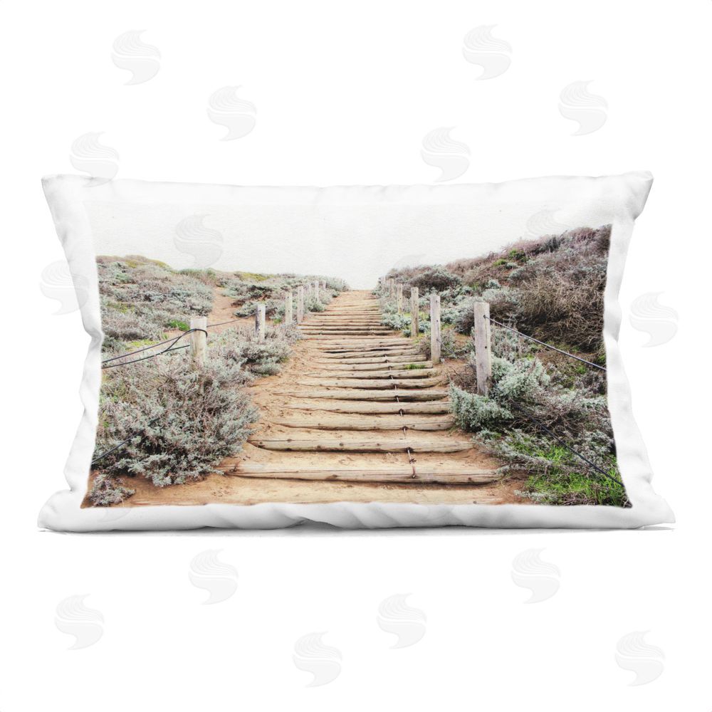 Leah Noel Art Wooden Stairway to Heaven Rectugular Printed Throw Pillow