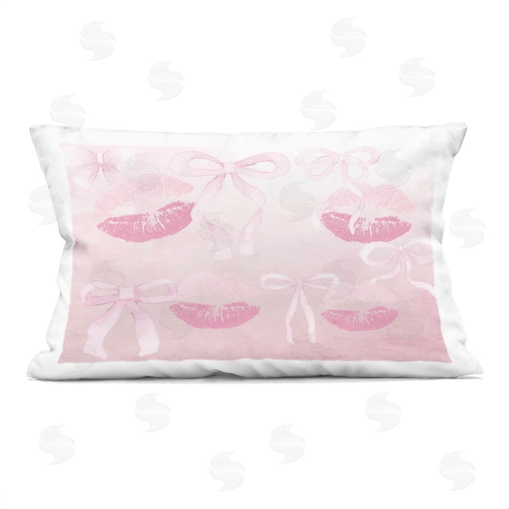Kim Allen Dreamy Bows & Lips Rectugular Printed Throw Pillow