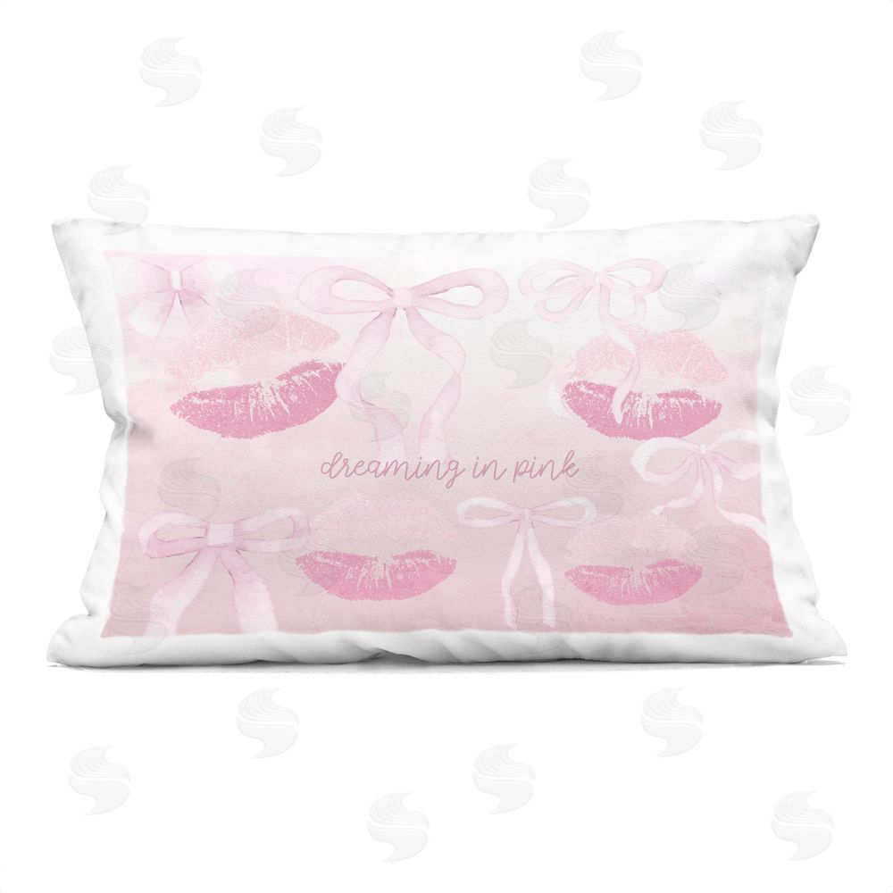 Kim Allen Dreaming In Pink Rectugular Printed Throw Pillow