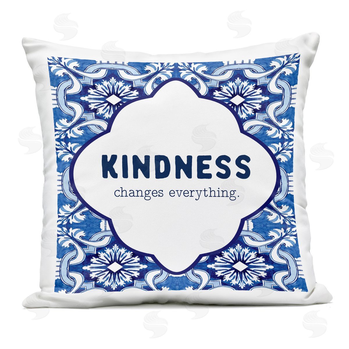 Lettered and Lined Patterned Kindness Changes Everything Outdoor Square Printed Throw Pillow