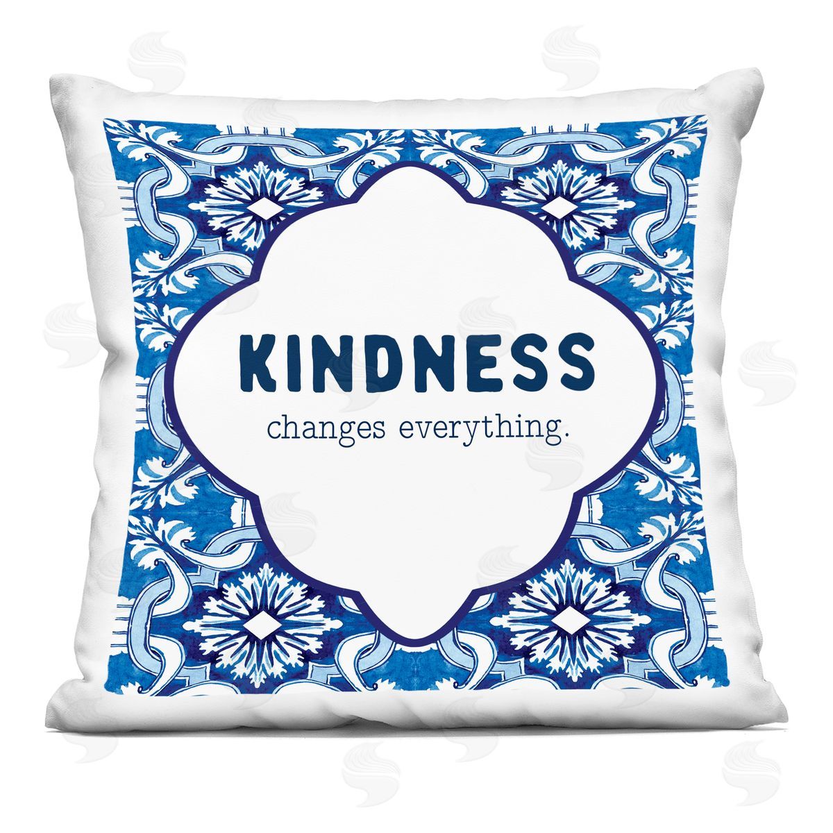 Lettered and Lined Patterned Kindness Changes Everything Square Printed Throw Pillow