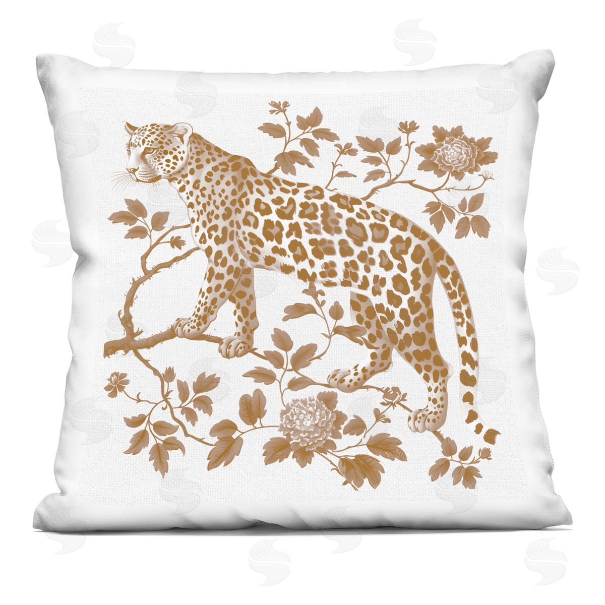Lettered and Lined Earthy Details Vintage Leopard Square Printed Throw Pillow