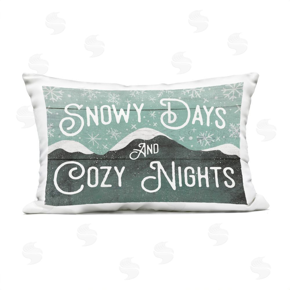 Jilly Jack Designs Snowy Days And Cozy Nights Outdoor Printed Throw Pillow