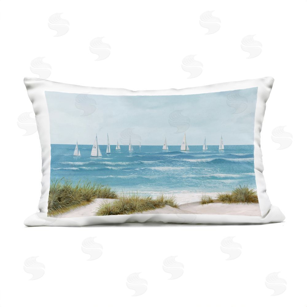 Lorenzo Collective Sail Away Boat Regatta Outdoor Rectugular Printed Throw Pillow