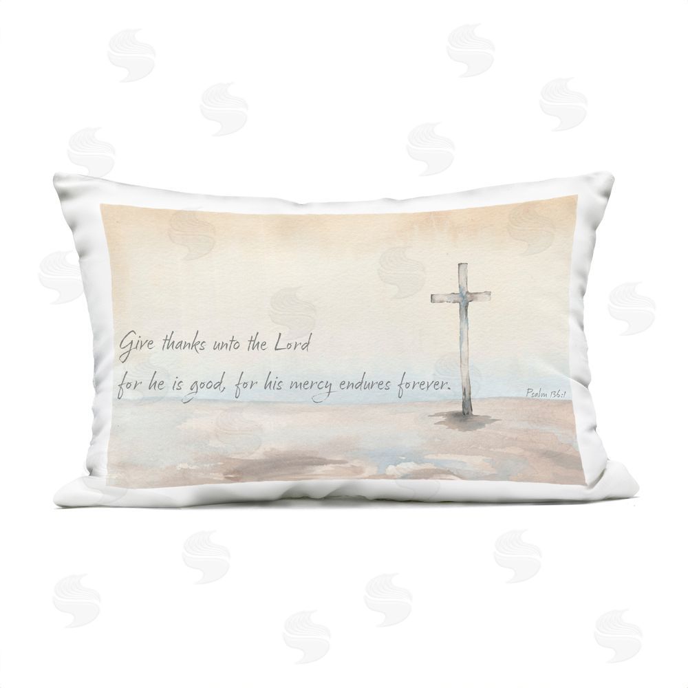Elizabeth Medley His Mercy Endures Forever Outdoor Rectugular Printed Throw Pillow