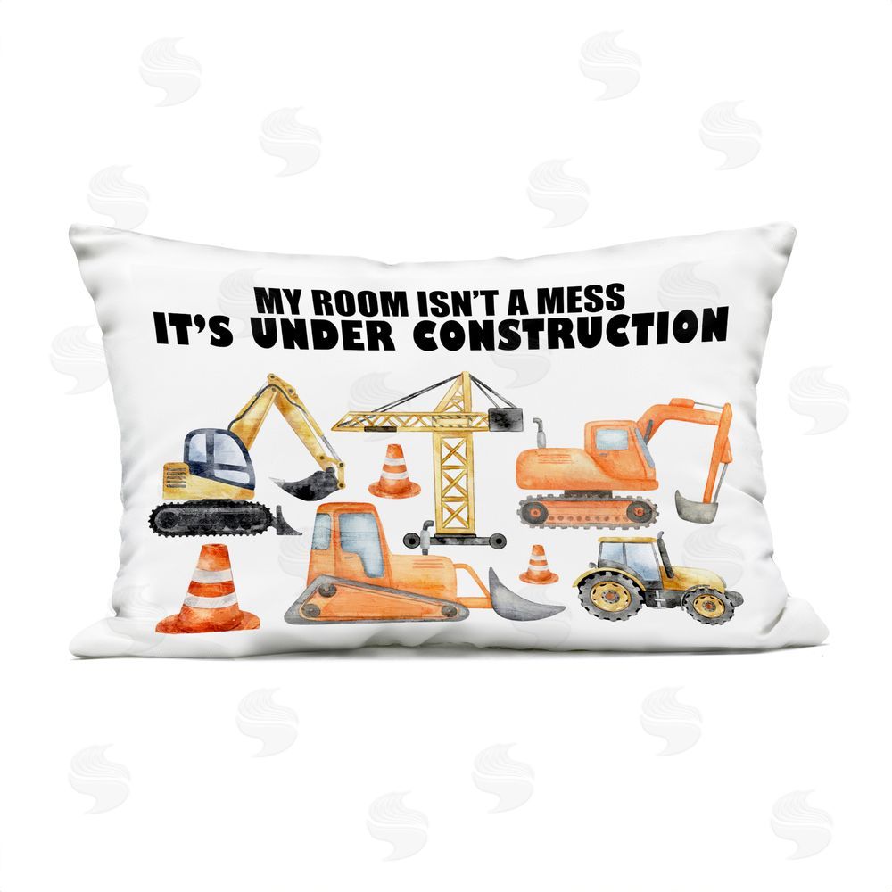 Kim Allen Not A Mess Under Construction Outdoor Rectugular Printed Throw Pillow