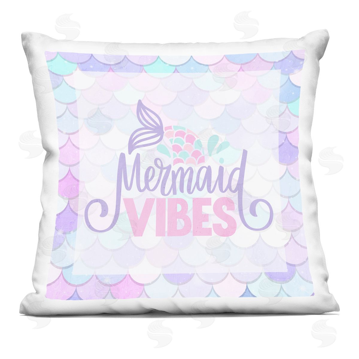 Kim Allen Pastel Mermaid Vibes Square Printed Throw Pillow