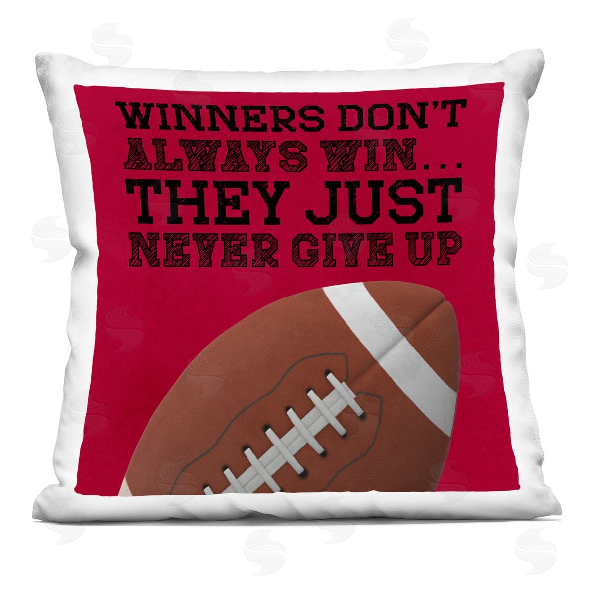 Marcus Prime Winners Never Give Up Square Printed Throw Pillow