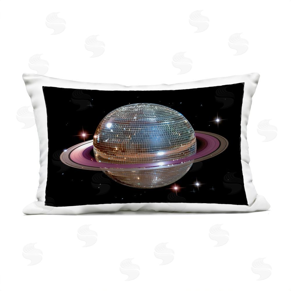 Decent Exposures Purple Disco Ball Planet Outdoor Rectugular Printed Throw Pillow
