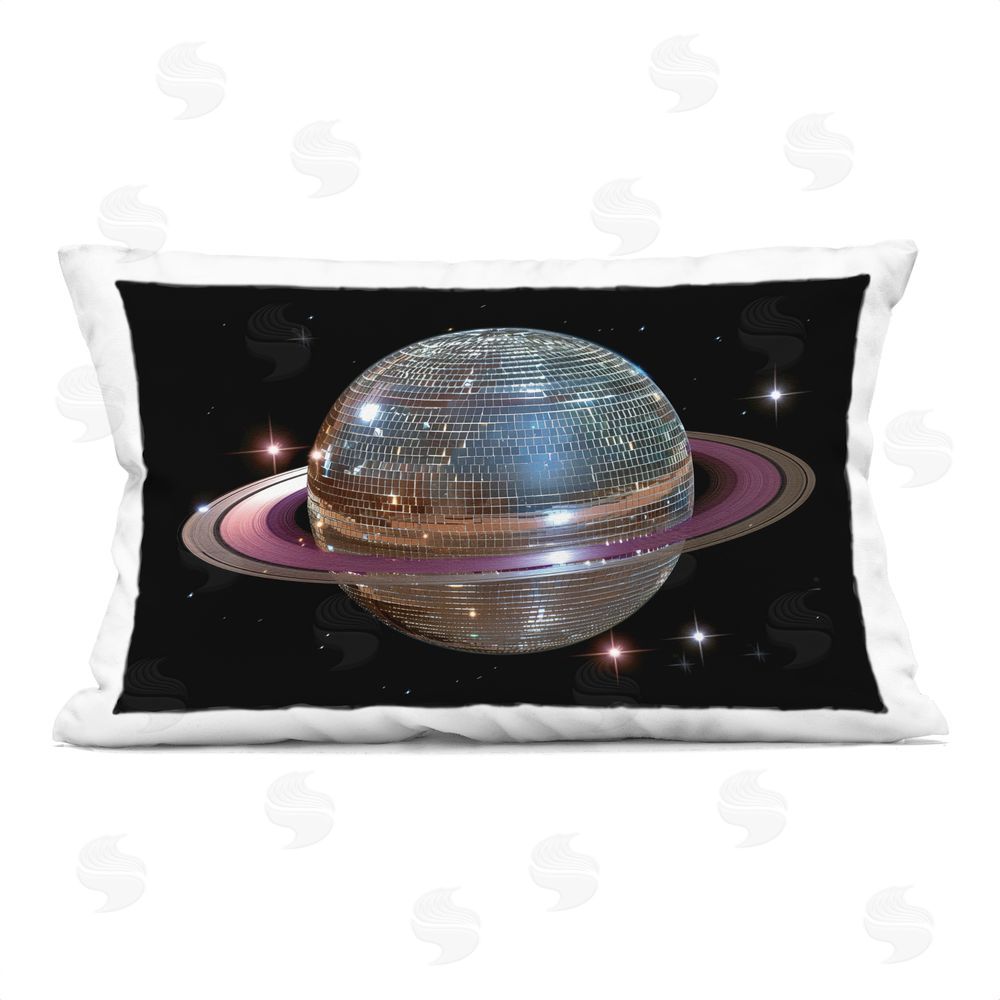 Decent Exposures Purple Disco Ball Planet Rectugular Printed Throw Pillow