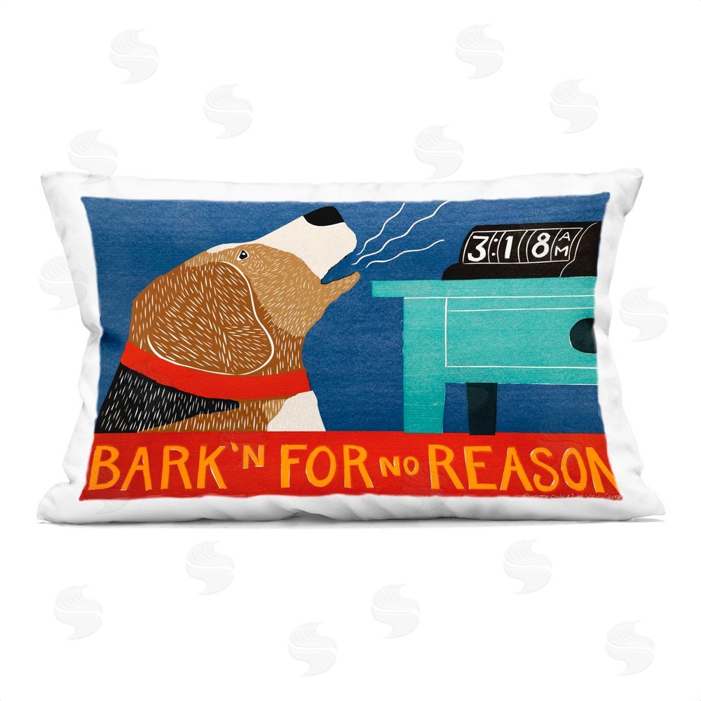 Stephen Huneck Bark'n For No Reason Rectugular Printed Throw Pillow