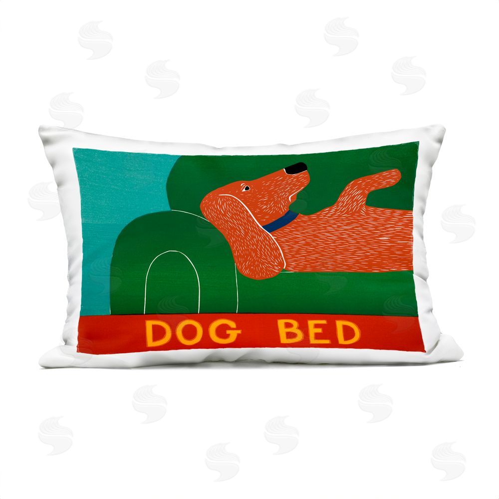 Stephen Huneck Dog Bed Couch Outdoor Rectugular Printed Throw Pillow