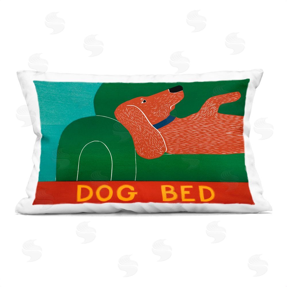 Stephen Huneck Dog Bed Couch Rectugular Printed Throw Pillow