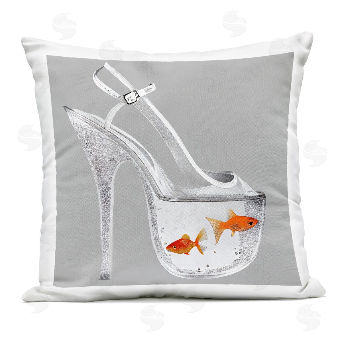Sasha Sparkle Fish Fashion Goldfish Outdoor Printed Throw Pillow