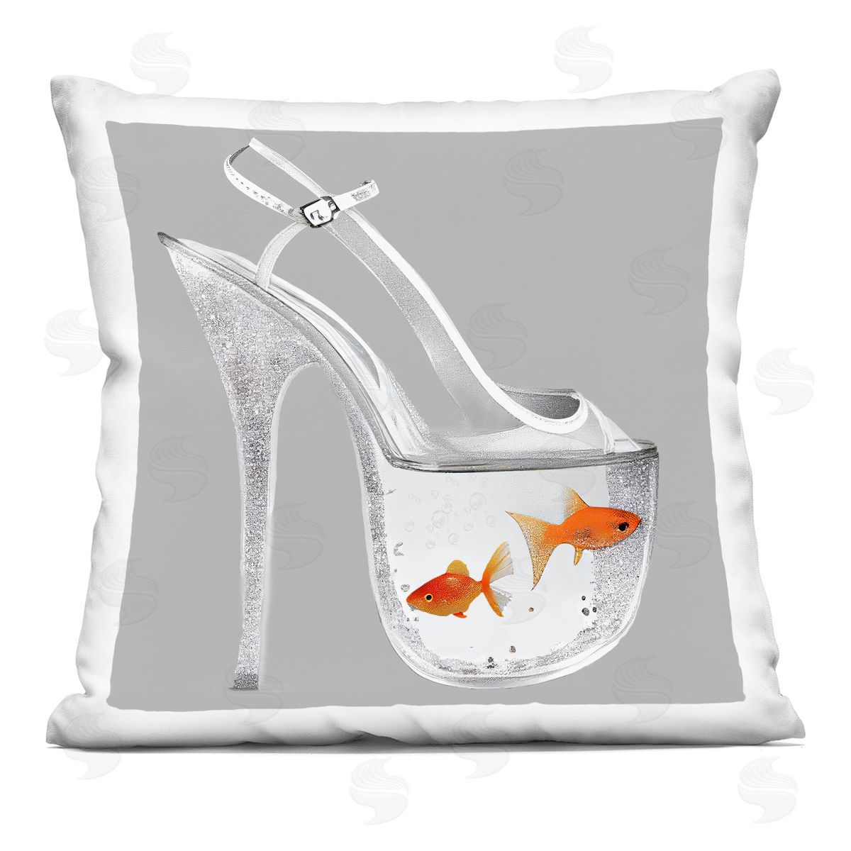 Sasha Sparkle Fish Fashion Goldfish Indoor Printed Throw Pillow