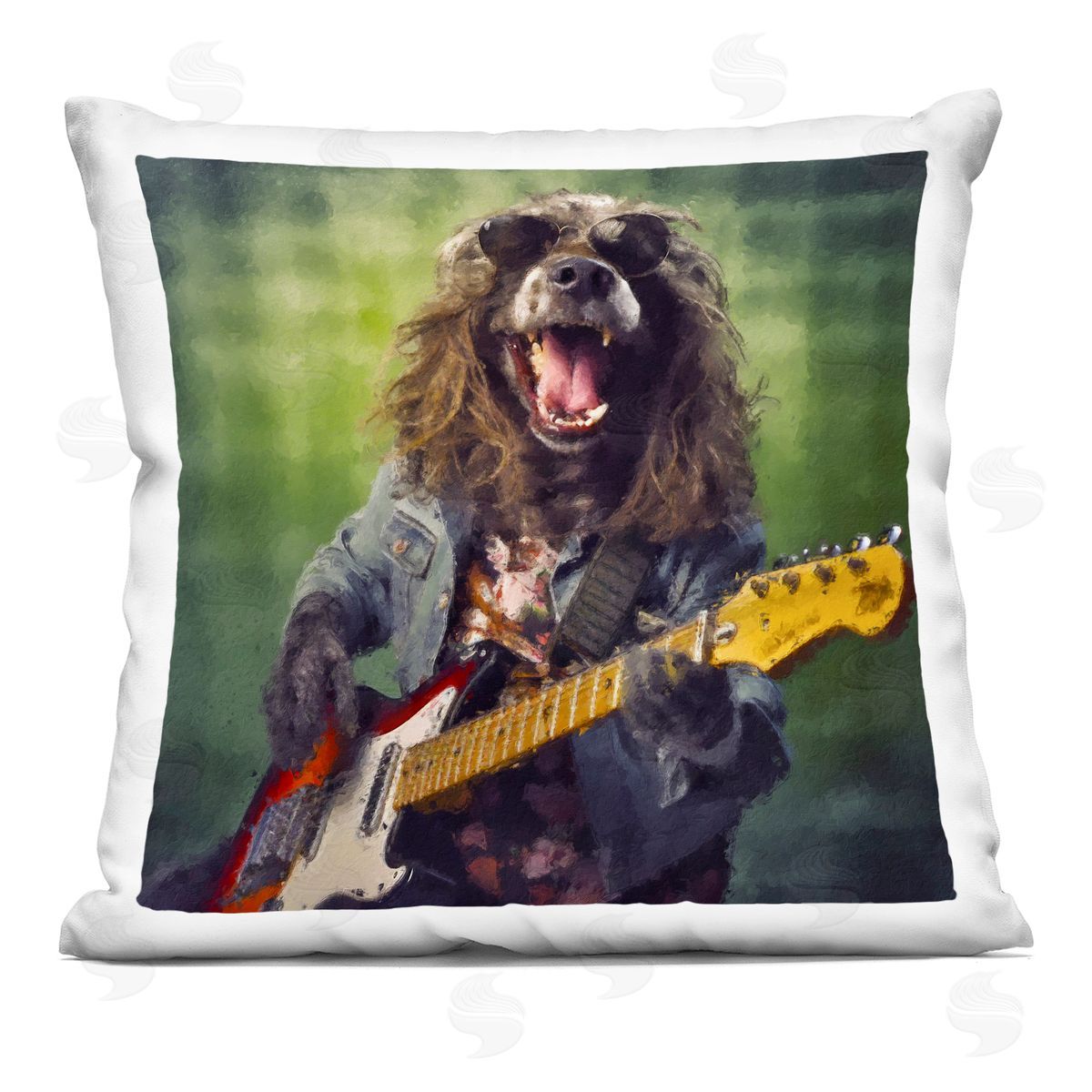Sean Parnell Musician Mutt Halen Square Printed Throw Pillow